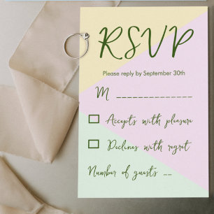 Muted Pastel Geometric Wedding RSVP Card