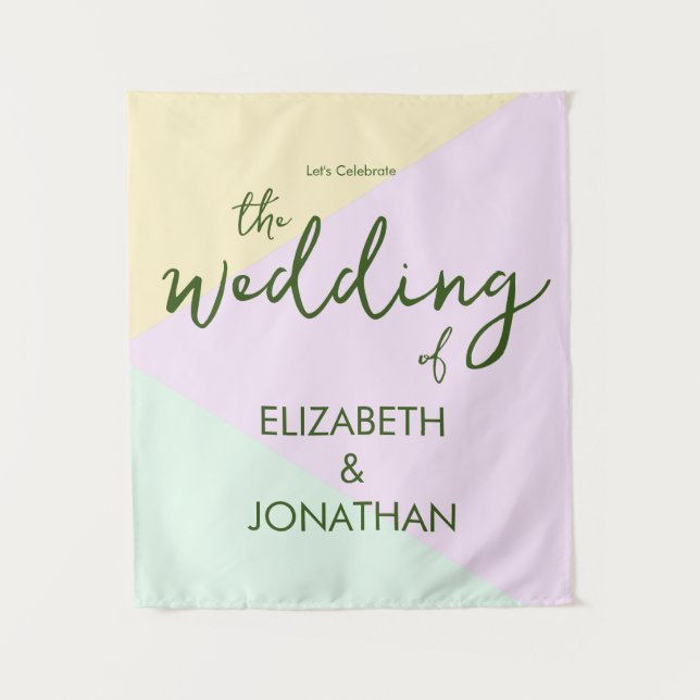 Muted Pastel Geometric Wedding Tapestry (Front)