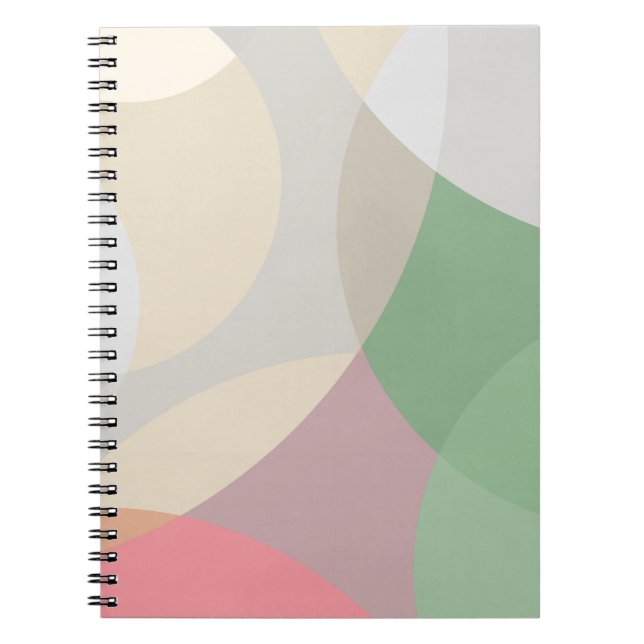 Muted Pastel Overlapping Circle Design Notebook (Front)