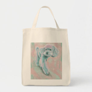 Muted Pastel Poodle Artistic Illustration Tote Bag