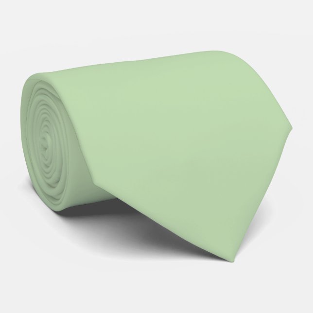 Muted Pastel Sage Khaki Green Pop Of Colour Tie  (Rolled)