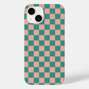 Muted pink and green checkerboard design  Case-Mate iPhone 14 case