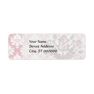 muted pink and white cream damask pattern