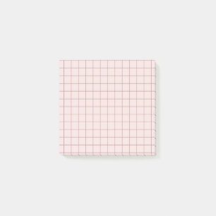 Muted Pink Chequered Pattern Soft Grid Design  Post-it Notes