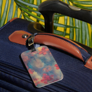 Muted pink flowers luggage tag