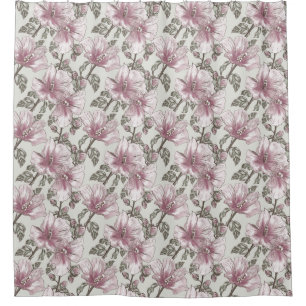Muted Pink Hibiscus Flowers Pattern