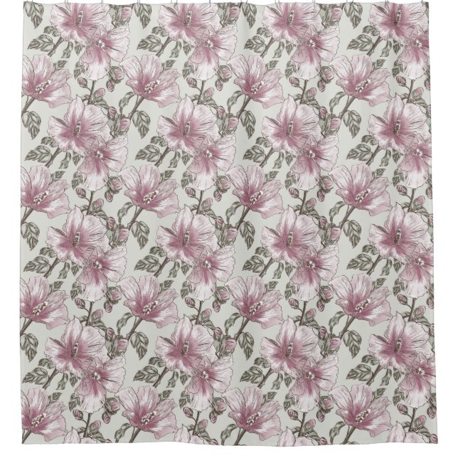 Muted Pink Hibiscus Flowers Pattern (Front)