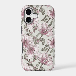 Muted Pink Hibiscus Flowers Pattern