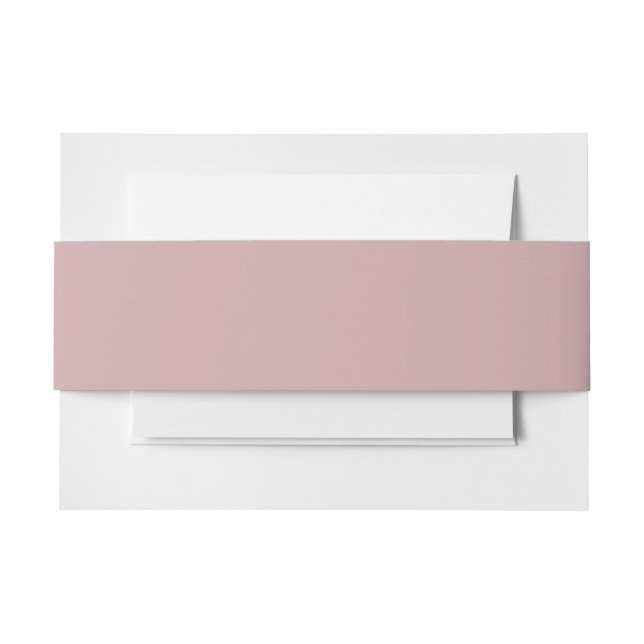muted pink solid  invitation belly band (Front Example)