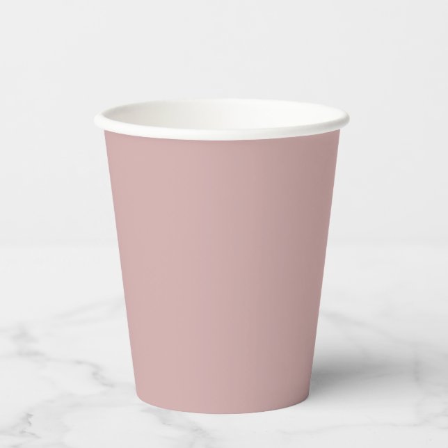 muted pink solid  paper cups (Front)