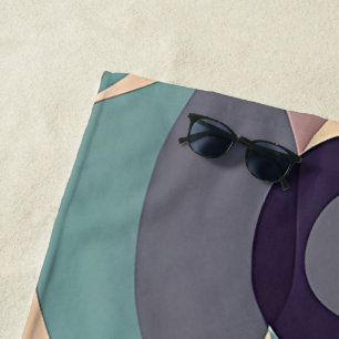 Muted purple and blue abstract waves beach towel