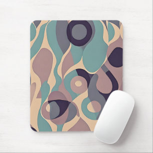 Muted purple and blue abstract waves mouse pad