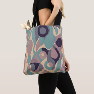 Muted purple and blue abstract waves  tote bag