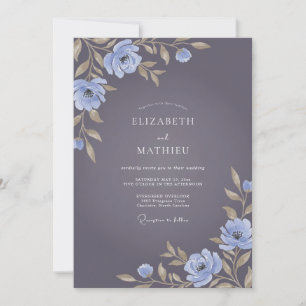Muted Purple Serene Autumnal Wedding Invitation