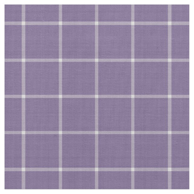 Muted Purple Windowpane Plaid Fabric (Close Up)