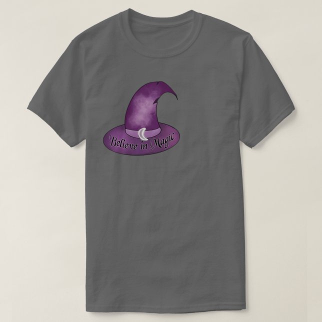 Muted Purple Witch Hat T-Shirt (Design Front)