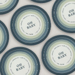 Muted Rainbow Baby Shower Boy Blue Green  Paper Plate<br><div class="desc">Designed to match our "Rainbow Baby Shower Collection" Other colours and matching pieces available in the collection.</div>