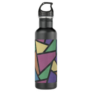 Muted rainbow colours mosaic pattern 710 ml water bottle