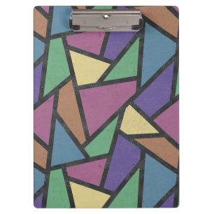 Muted rainbow colours mosaic pattern clipboard