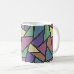 Muted rainbow colours mosaic pattern coffee mug