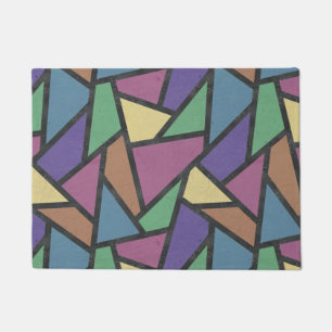 Muted rainbow colours mosaic pattern doormat