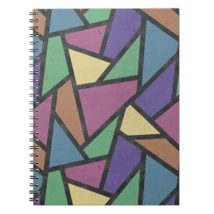 Muted rainbow colours mosaic pattern notebook