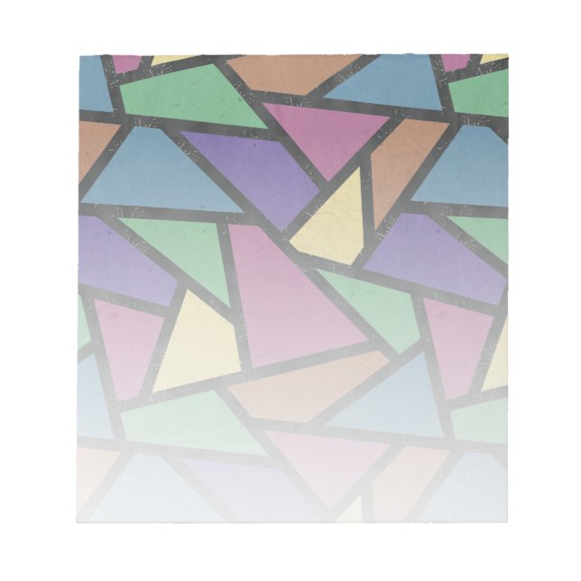 Muted rainbow colours mosaic pattern notepad (Front)