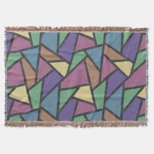 Muted rainbow colours mosaic pattern throw blanket