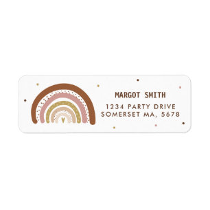 Muted Rainbow Pastel Rainbow Return Address