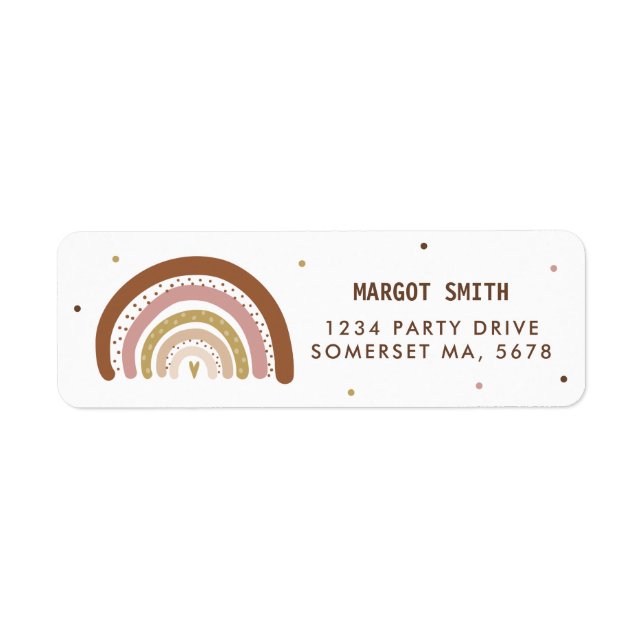 Muted Rainbow Pastel Rainbow Return Address (Front)