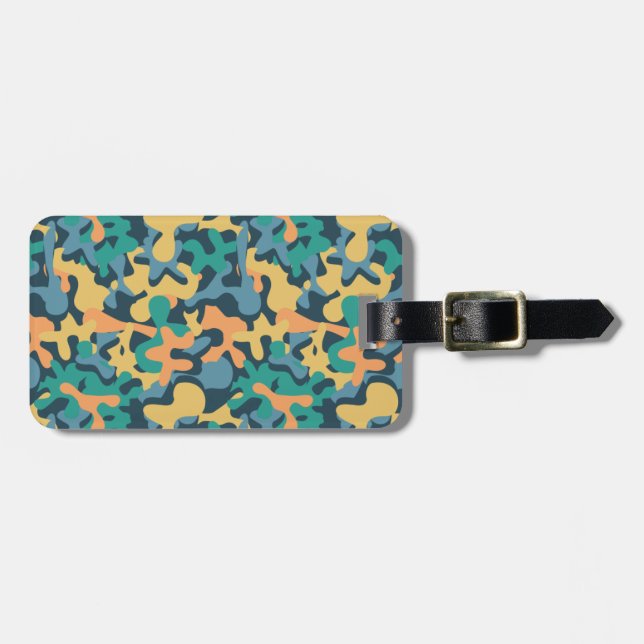 Muted Rainbow Signature Camo Luggage Tag (Front Horizontal)