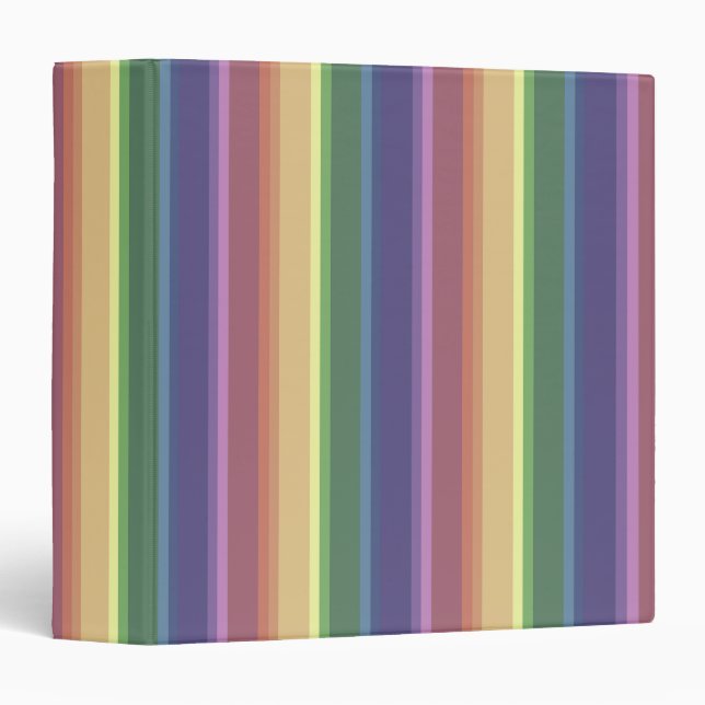 Muted rainbow stripes binder (Front/Spine)