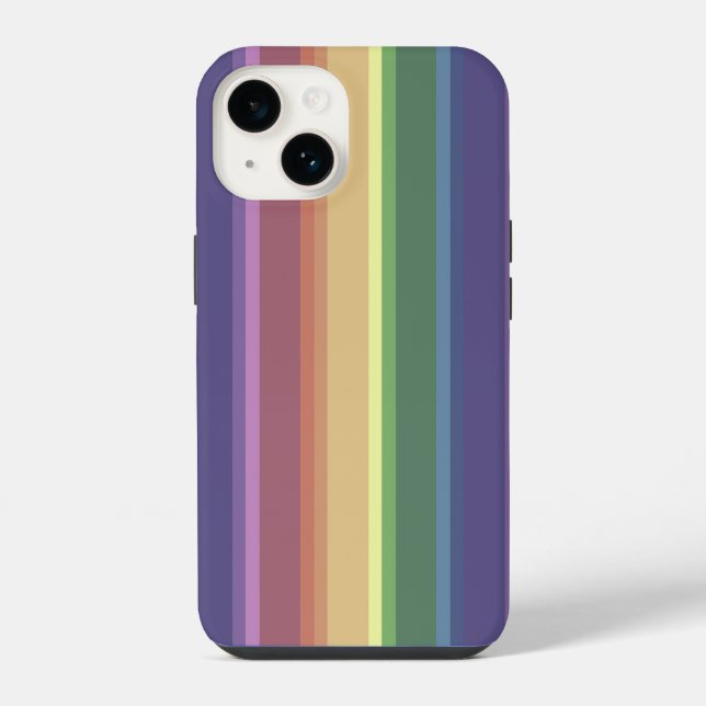 Muted rainbow stripes Case-Mate iPhone case (Back)