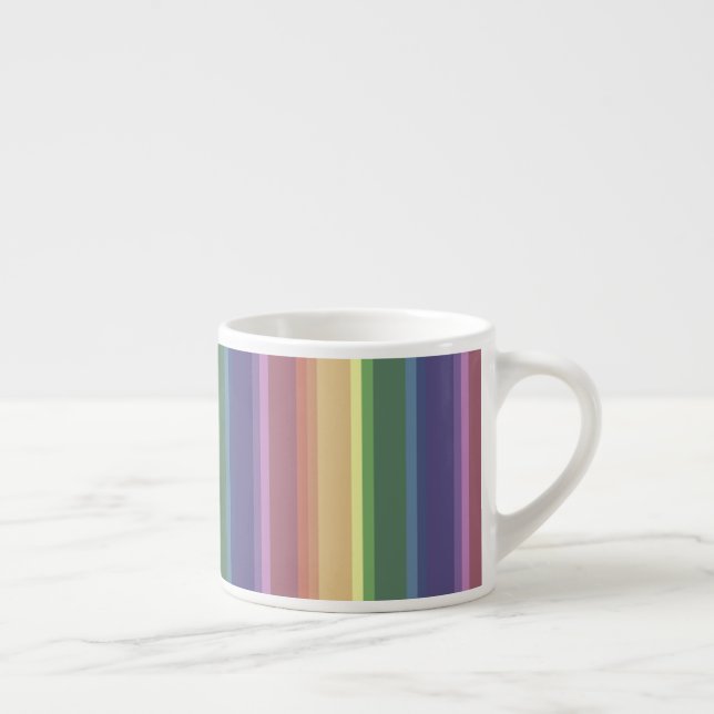 Muted rainbow stripes espresso cup (Right)