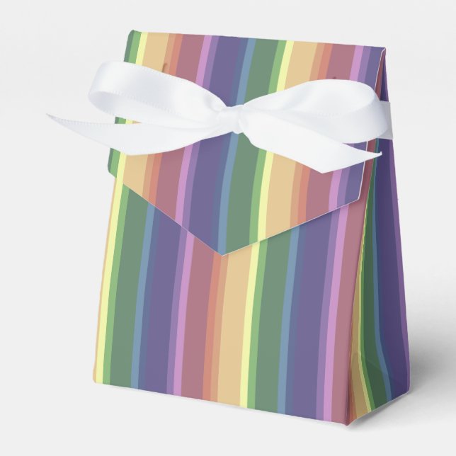 Muted rainbow stripes favor box (Front Side)
