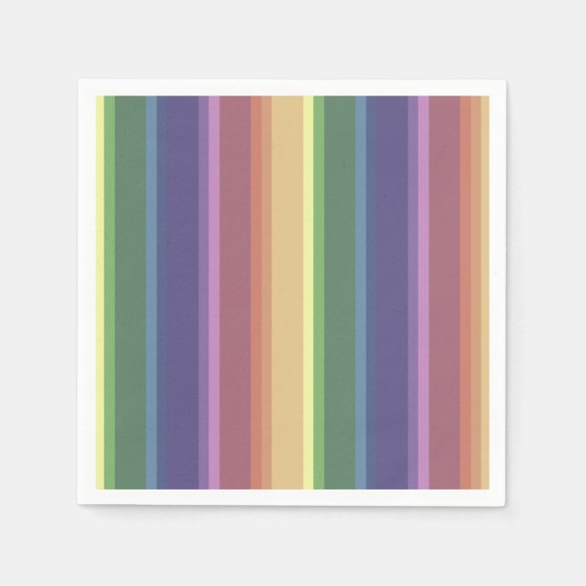 Muted rainbow stripes napkin (Front)
