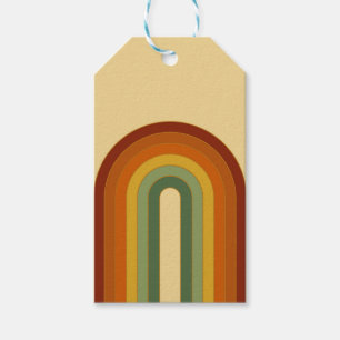 Muted Retro Seventies Groovy Layered Rainbow  Gift Tags