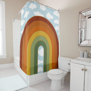 Muted Retro Seventies Rainbow Cloud Sky