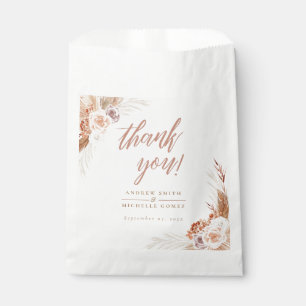 Muted Rose Pampas Terracotta Boho Wedding Favour Bag