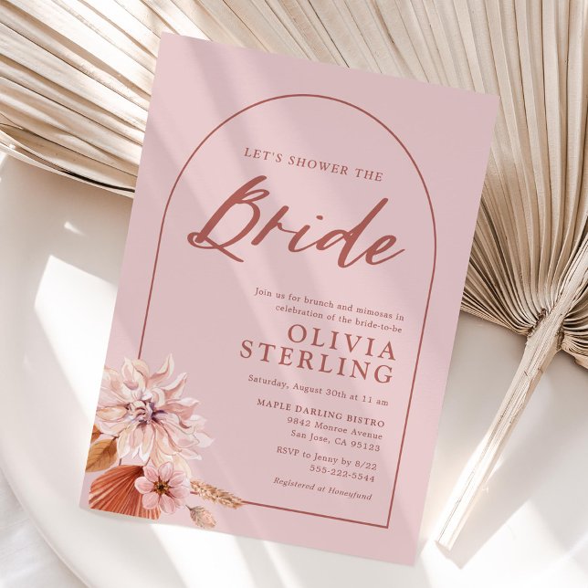 Muted Rose Pink Shower The Bride Bridal Shower Invitation (Creator Uploaded)