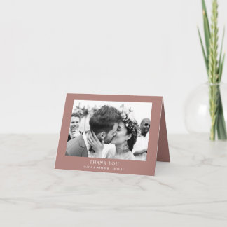Muted Rosewood Vineyard Wedding | Fall Photo Thank You Card