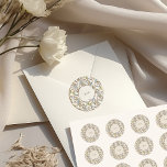Muted Royal Victorian Elegant Floral Wedding Classic Round Sticker<br><div class="desc">Step back in time with our Royal Victorian Wedding Stickers. Designed with meticulous attention to the intricate greenery, florals, and motifs characteristic of the Victorian Era, this sticker allows you to personalize your initials. During the Victorian Epoque, weddings were more than just ceremonies; they were grand spectacles reflecting one's social...</div>