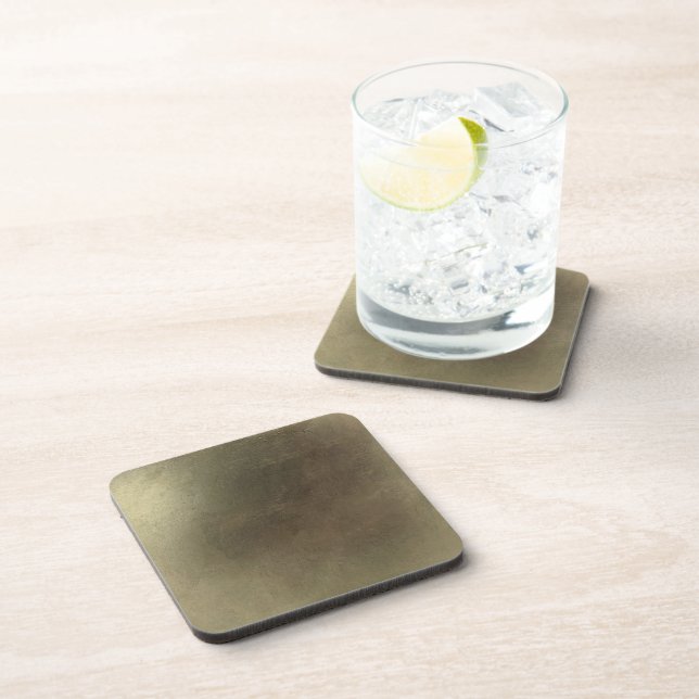 Muted Rustic Gold Country Farmhouse Glam Elegant Coaster (Right Side)
