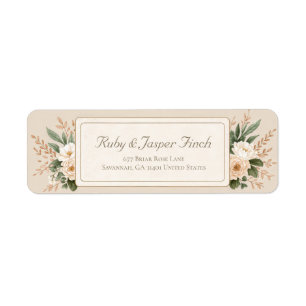 Muted Sage Botanical Gold Frame Return Address