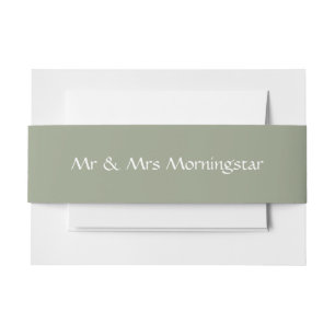 Muted Sage Green Invitation Belly Band