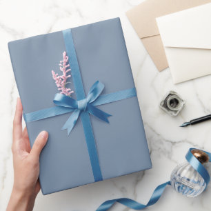 Muted Slate Blue Gray Spring Summer Trending Color Wrapping Paper