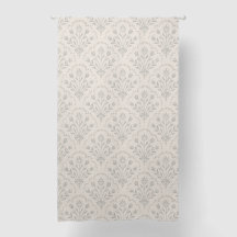 Muted Soft Grey Floral Scallop Block Print