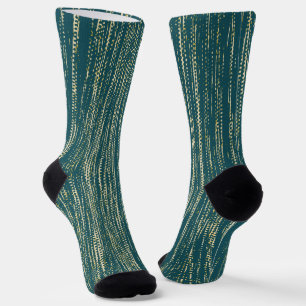 Muted Subdued Light Teal Abstract Pattern Socks