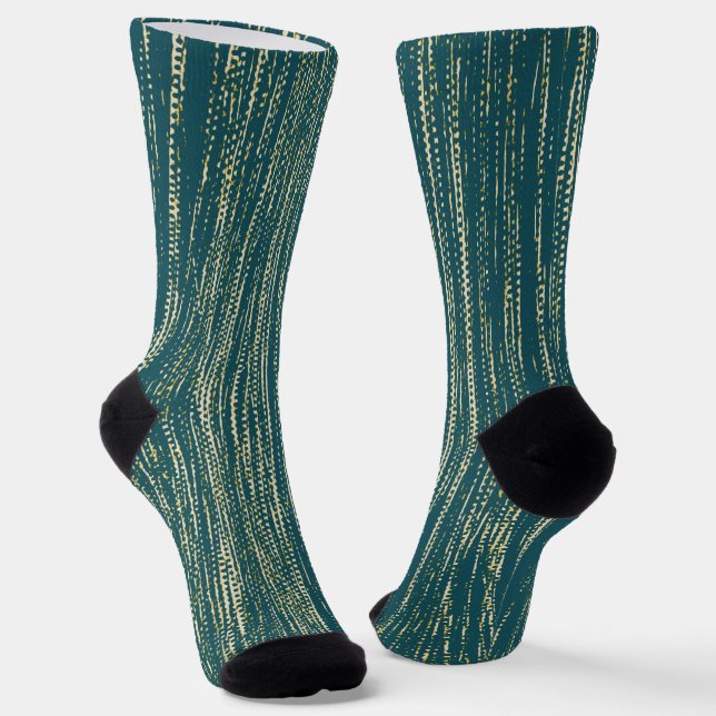 Muted Subdued Light Teal Abstract Pattern Socks (Angled)