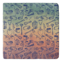 Muted sunset Ombré Camping Gear Pattern